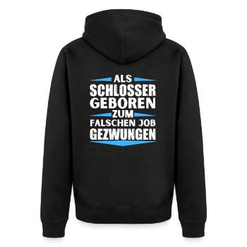 Locksmith landed in the wrong job - Unisex Premium Organic Zip Hoodie - black - Back - Nico (187cm)