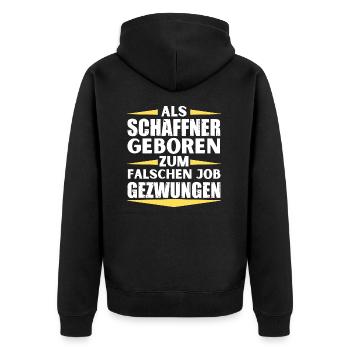 Conductor landed in the wrong job - Unisex Premium Organic Zip Hoodie - black - Back - Nico (187cm)