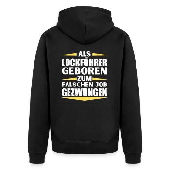 Lure leader landed in the wrong job - Unisex Premium Organic Zip Hoodie - black - Back - Nico (187cm)