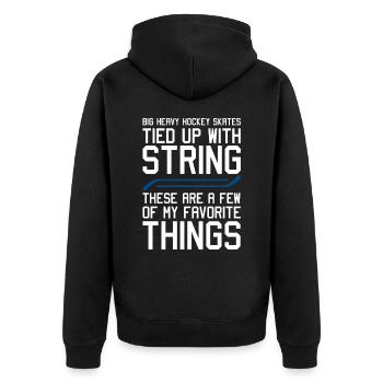 Hockey Skates Favorite Things - Unisex Premium Organic Zip Hoodie - black - Back - Nico (187cm)