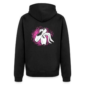 Tanzen Mädchen Ballerina Schuhe - Unisex Premium Bio Zip Hoodie - Schwarz - Hinten - Nico (187cm)