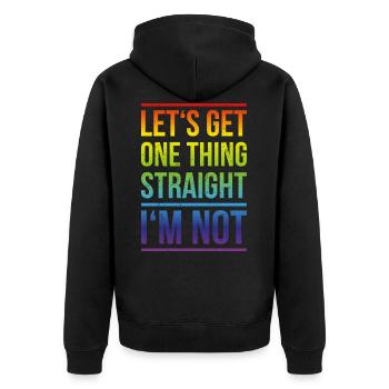Not Straight Gay Gay Pride CSD Gift LGBT - Unisex Premium Organic Zip Hoodie - black - Back - Nico (187cm)