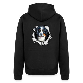Berner Sennenhund - Veste à capuche bio Premium Unisexe - noir - Dos - Nico (187cm)