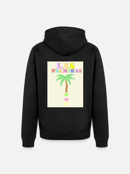 Pastel palm - Unisex Premium Organic Zip Hoodie - black
