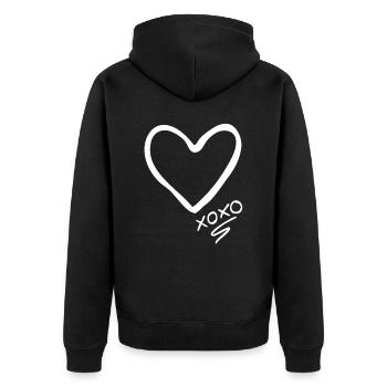 Coeur xoxo - Veste à capuche bio Premium Unisexe - noir - Dos - Nico (187cm)