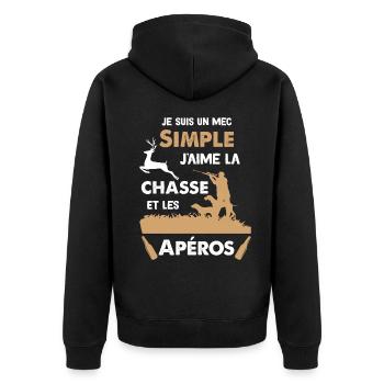 Chasse et apéro Papy Chasseur Cool Apéritif - Veste à capuche bio Premium Unisexe - noir - Dos - Nico (187cm)