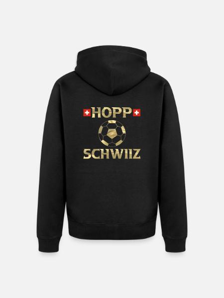 Hopp Schwiiz - Unisex Premium Organic Zip Hoodie - black