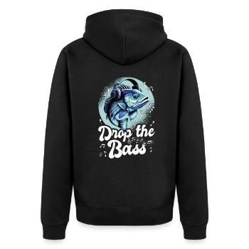 Drop The Bass - Perche avec casque - Veste à capuche bio Premium Unisexe - noir - Dos - Nico (187cm)