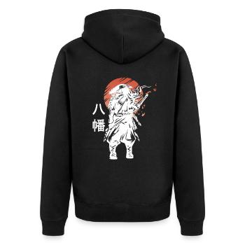 Le dieu japonais Hachiman - Veste à capuche bio Premium Unisexe - noir - Dos - Nico (187cm)