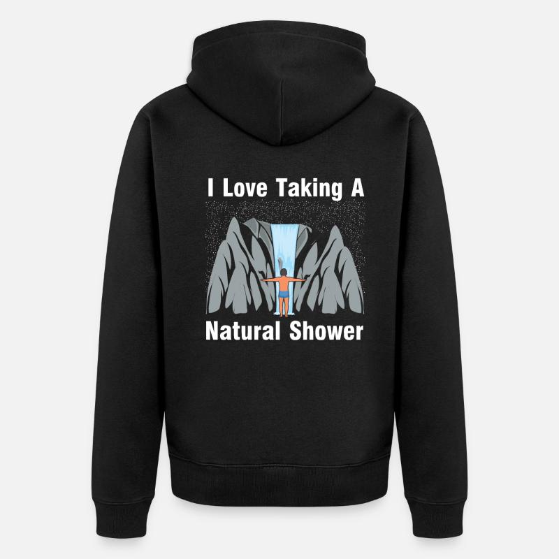 Man Under Waterfall - Douche naturelle - Veste à capuche bio Premium Unisexe - noir