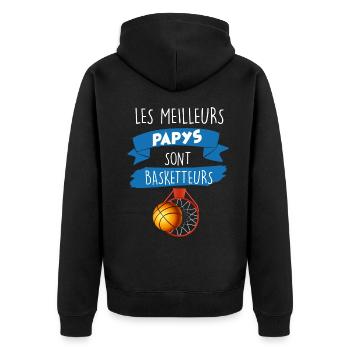 Les meilleurs papy sont basketteurs Cadeau Homme - Veste à capuche bio Premium Unisexe - noir - Dos - Nico (187cm)