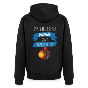 Les meilleurs papas son basketteur basket homme - Veste à capuche bio Premium Unisexe - noir - Dos - Nico (187cm)