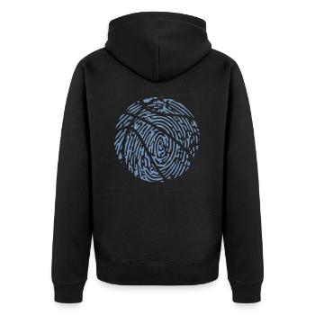 Passionné d’empreintes digitales des joueurs de basketball - - Veste à capuche bio Premium Unisexe - noir - Dos - Nico (187cm)