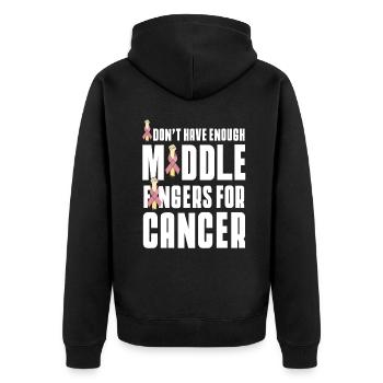 Je n’ai pas assez de doigt d’honneur pour le cancer - Veste à capuche bio Premium Unisexe - noir - Dos - Nico (187cm)