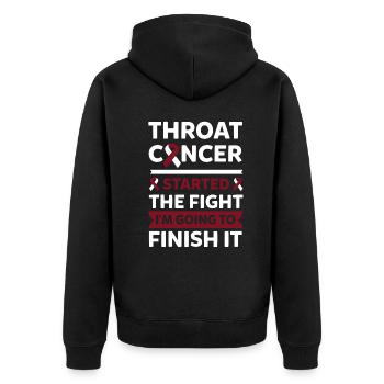 Halskrebs Begann Den Kampf, Den Ich Beenden Werde - Unisex Premium Bio Zip Hoodie - Schwarz - Hinten - Nico (187cm)