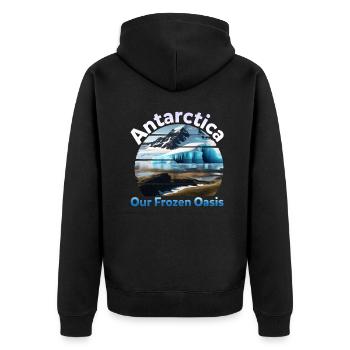 L’Antarctique, notre gelée - Veste à capuche bio Premium Unisexe - noir - Dos - Nico (187cm)