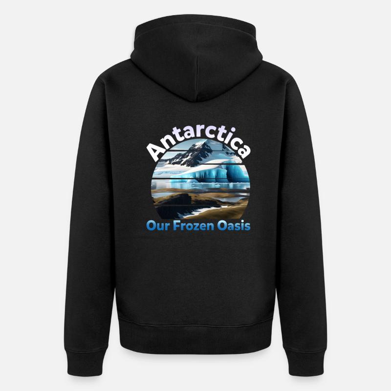 L’Antarctique, notre gelée - Veste à capuche bio Premium Unisexe - noir