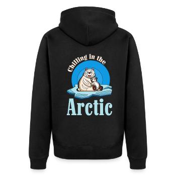 Chilling In The Arctic - Ours polaires s’étreignant - Veste à capuche bio Premium Unisexe - noir - Dos - Nico (187cm)