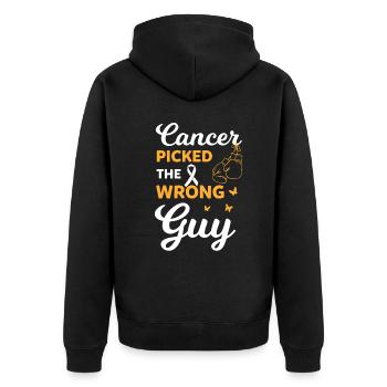 Mauvais garçon élu : sensibilisation au cancer - Veste à capuche bio Premium Unisexe - noir - Dos - Nico (187cm)