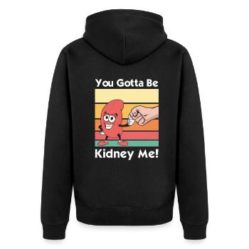 Vintage Kidney Donor Humor - Unisex Premium Organic Zip Hoodie - black - Back - Nico (187cm)