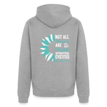interInterstitielle Cystitis: Unsichtbare Wunden - Unisex Premium Bio Zip Hoodie - Grau meliert - Hinten - Nico (187cm)