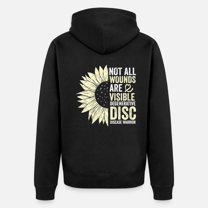 Bandscheibendegeneration Diskose - Unisex Premium Bio Zip Hoodie - Schwarz