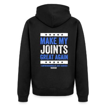 TMJ Revitalization: Fighting Spirit - Unisex Premium Organic Zip Hoodie - black - Back - Nico (187cm)