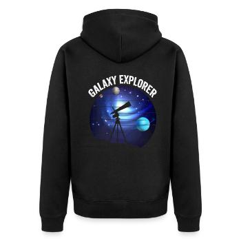 Galaxy Explorer : la passion de l’astrophotographie - Veste à capuche bio Premium Unisexe - noir - Dos - Nico (187cm)