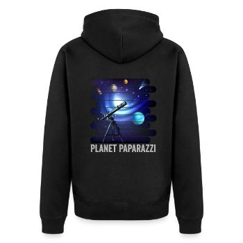 Planète Paparazzi : capturer les merveilles cosmiques - Veste à capuche bio Premium Unisexe - noir - Dos - Nico (187cm)
