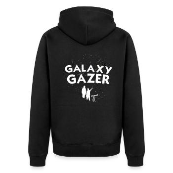 Galaxy Viewer: Explore the Universe - Unisex Premium Organic Zip Hoodie - black - Back - Nico (187cm)