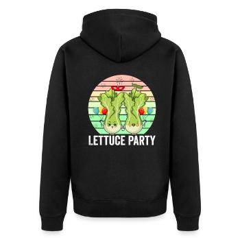 Laitue Fête Drôle Légumes Amis - Veste à capuche bio Premium Unisexe - noir - Dos - Nico (187cm)