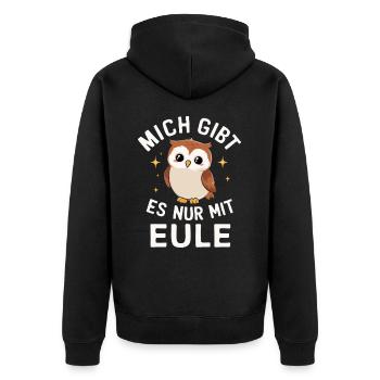 oiseau de nuit hibou hibou oiseau - Veste à capuche bio Premium Unisexe - noir - Dos - Nico (187cm)