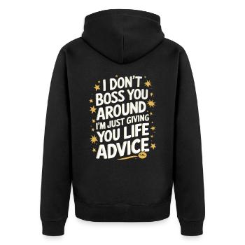 Sœur, Frère ou sœur, Famille - Veste à capuche bio Premium Unisexe - noir - Dos - Nico (187cm)