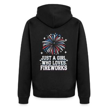 Pyrotechnics Fireworks Pyrotechnics - Unisex Premium Organic Zip Hoodie - black - Back - Nico (187cm)