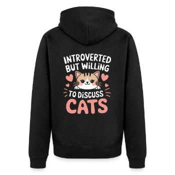 Introvertierter asozialer introvertierter - Unisex Premium Bio Zip Hoodie - Schwarz - Hinten - Nico (187cm)