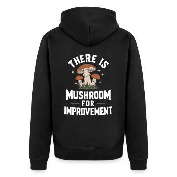 Pilz Pilze Funghi Champignon - Unisex Premium Bio Zip Hoodie - Schwarz - Hinten - Nico (187cm)