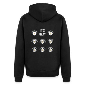 It's Okay Mental health Depression - Unisex Premium Organic Zip Hoodie - black - Back - Nico (187cm)