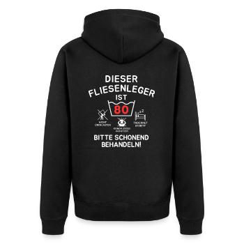 Ce carreleur a 80 ans. - Veste à capuche bio Premium Unisexe - noir - Dos - Nico (187cm)