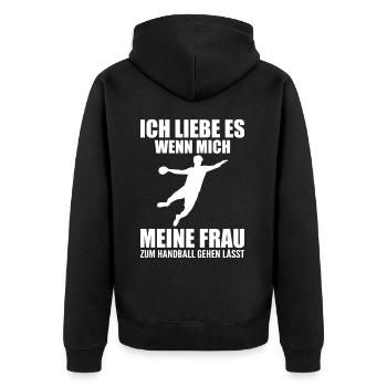 Joueur de Handball Cadeau Handball - Veste à capuche bio Premium Unisexe - noir - Dos - Nico (187cm)