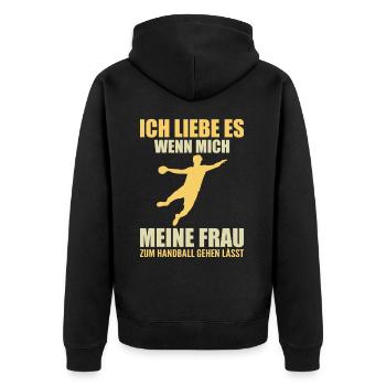 Joueur de Handball Cadeau Handball - Veste à capuche bio Premium Unisexe - noir - Dos - Nico (187cm)