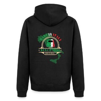 Fabriqué en Italie 1957 Oldtimer Car 500 Bambino - Veste à capuche bio Premium Unisexe - noir - Dos - Nico (187cm)