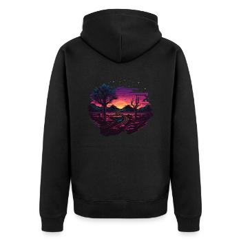 Vaporwave Art - Veste à capuche bio Premium Unisexe - noir - Dos - Nico (187cm)