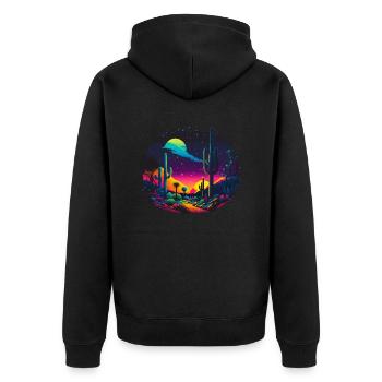 Ciel coloré - Veste à capuche bio Premium Unisexe - noir - Dos - Nico (187cm)