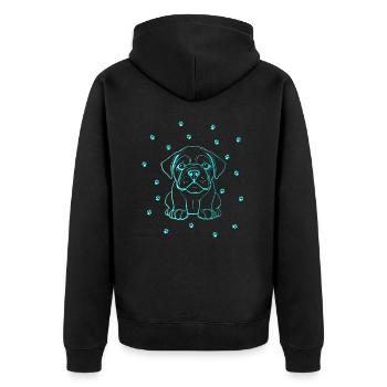 American bulldog with small paws - Unisex Premium Organic Zip Hoodie - black - Back - Nico (187cm)