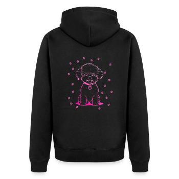 Bichon frisé avec petites pattes - Veste à capuche bio Premium Unisexe - noir - Dos - Nico (187cm)