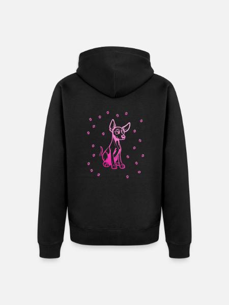 Doberman Pinscher with small paws - Unisex Premium Organic Zip Hoodie - black