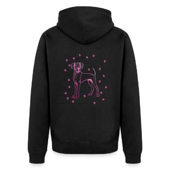Dogue allemand avec de petites pattes - Veste à capuche bio Premium Unisexe - noir - Dos - Nico (187cm)
