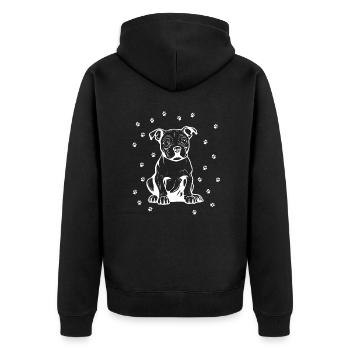 Pitbull américain avec de petites pattes - Veste à capuche bio Premium Unisexe - noir - Dos - Nico (187cm)