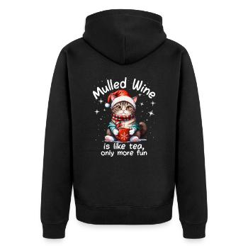 Christmas Market Funny Mulled Wine Drink Sayings - Unisex Premium Organic Zip Hoodie - black - Back - Nico (187cm)