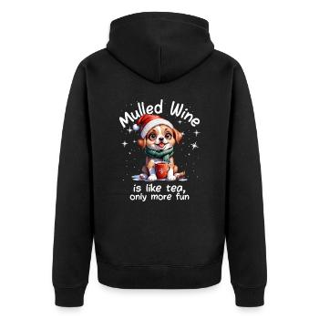 Christmas Market Funny Mulled Wine Drink Sayings - Unisex Premium Organic Zip Hoodie - black - Back - Nico (187cm)
